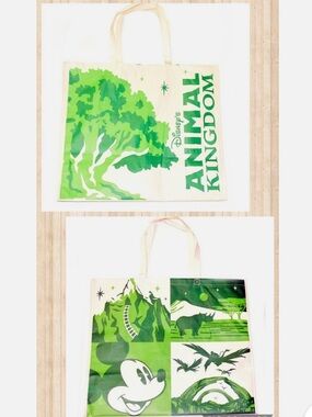 Disney Green and Cream Animal Kingdom Graphic Reusable shopping Tote bag